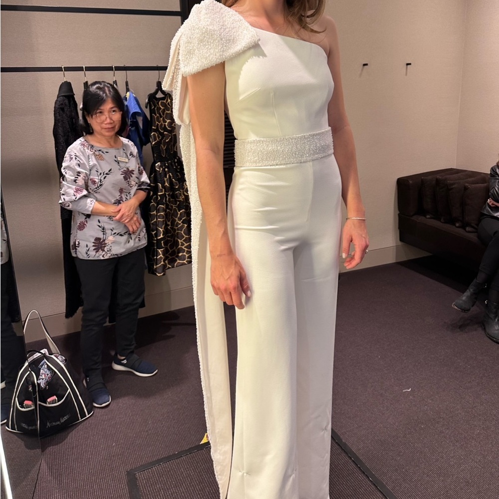 Safiyaa
Darlene Sequin Bow One-Shoulder Jumpsuit